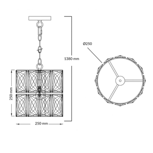 Aurora 1 Light Crystal Pendant Polished Chrome